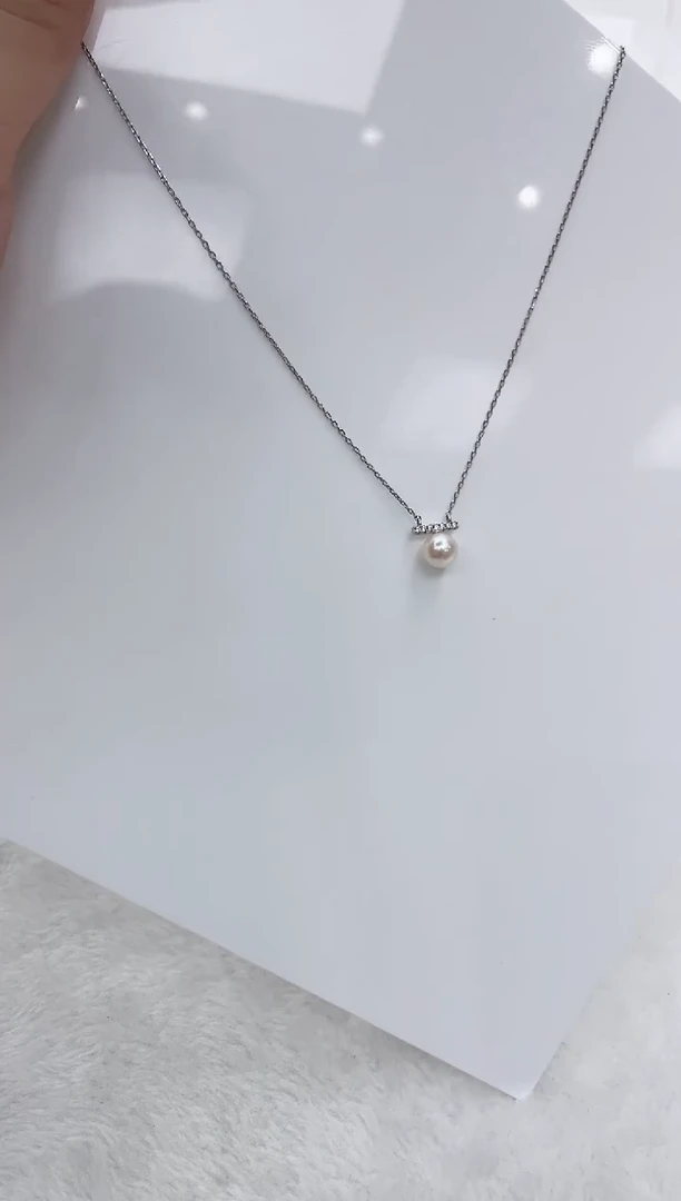 【闪购商品】海水珍珠颈饰银S925镶嵌海水珍珠项链