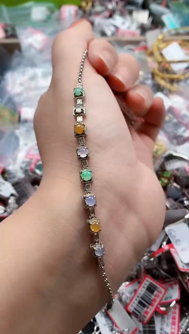 银S925镶嵌戒指翡翠天然A货缅甸翡翠