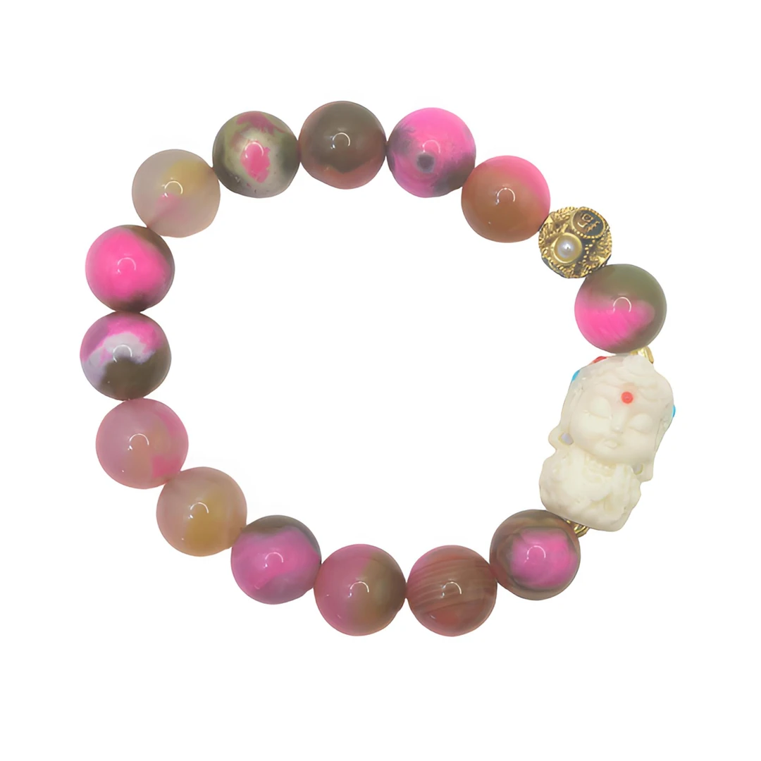 （库存处理）高定珠宝樱花粉舒俱观音珠珠手串S933气质轻奢复古小众