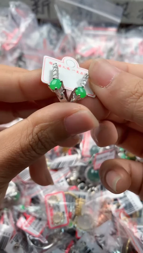 银S925镶嵌戒指翡翠444                5