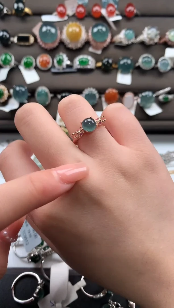 【闪购商品】翡翠戒指银S925镶嵌51241