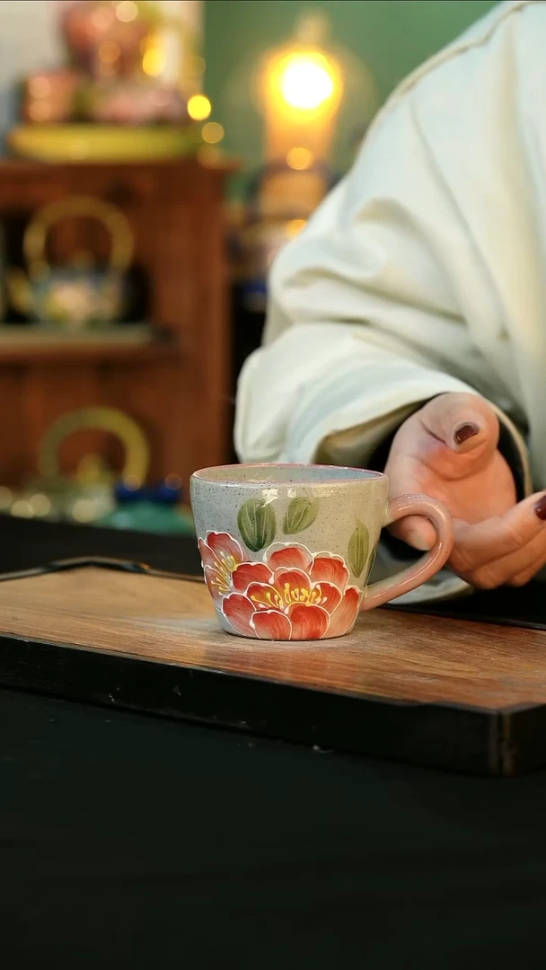 【闪购商品】杯手绘心瓷陶瓷浮力