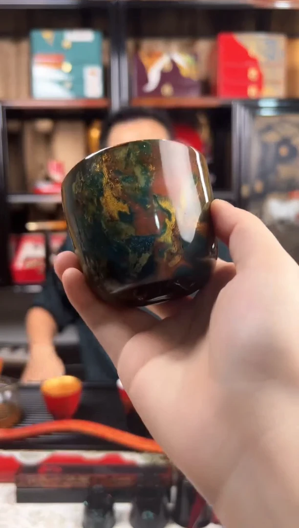 非遗太古大漆水晶玻璃主人杯