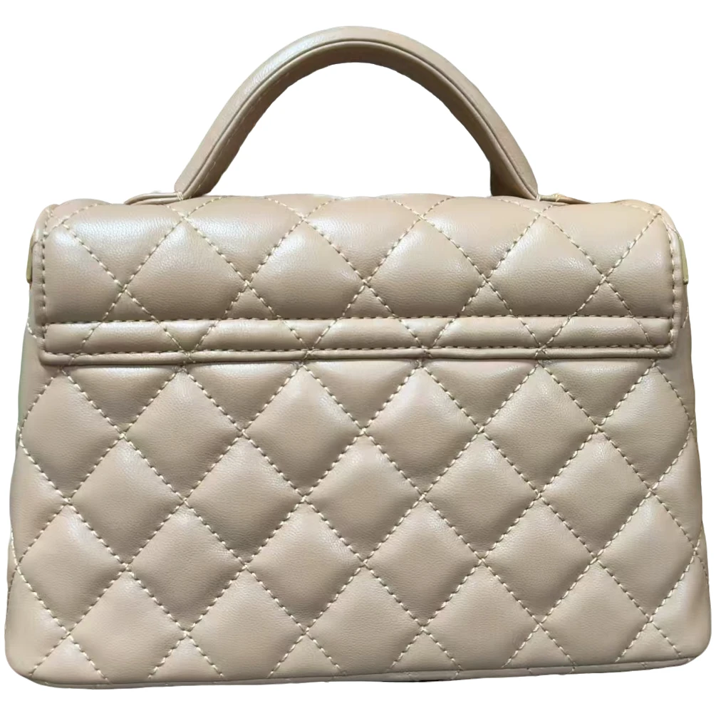 TOLEX2025新款手工时尚百搭梯形手提女包棕色22cm