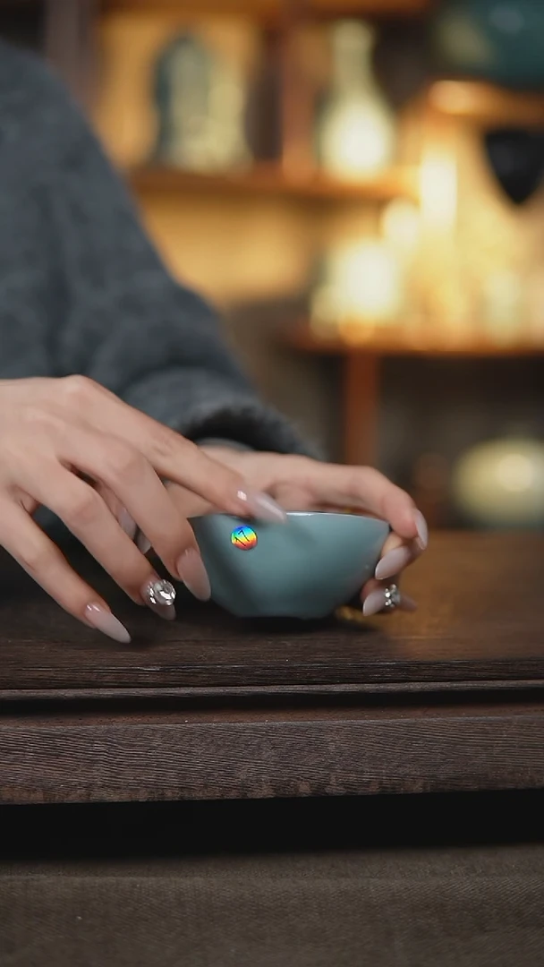 【闪购商品】杯仿古宋臻釉鸡心杯瑕17