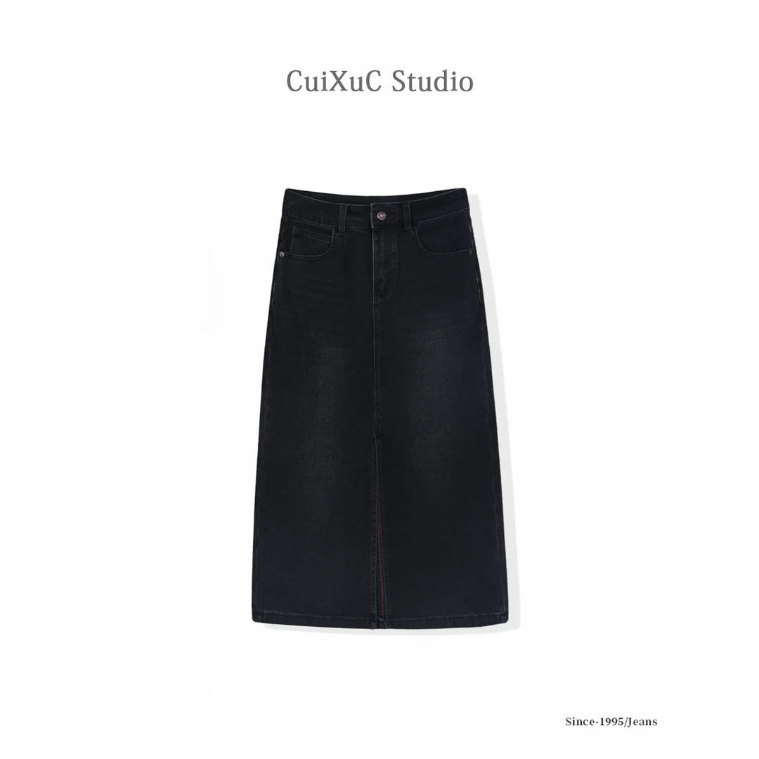 LOLO BLUES丨2025春秋品牌经典加厚专柜同版显瘦显气质牛仔半身裙
