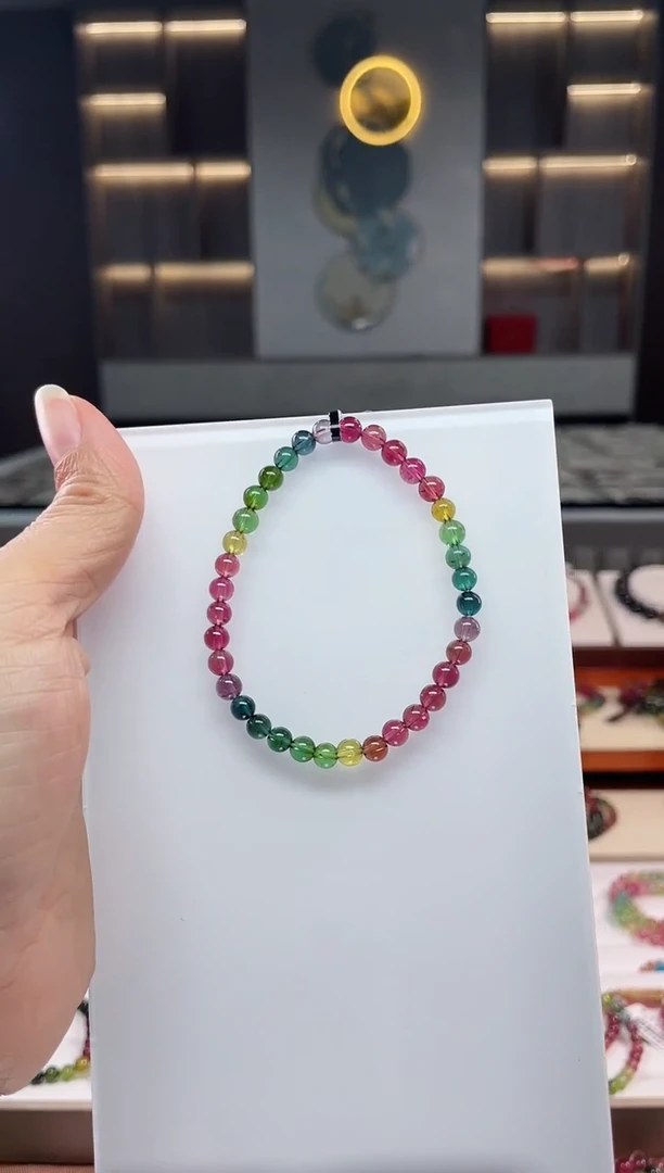 未镶嵌老矿碧玺单圈手串5mm+碧玺（多样性发一条）Q