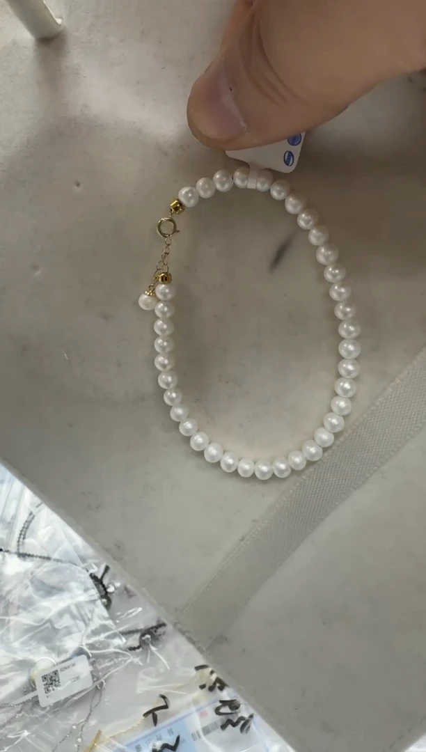 【闪购商品】淡水珍珠手链18K金镶嵌4mm