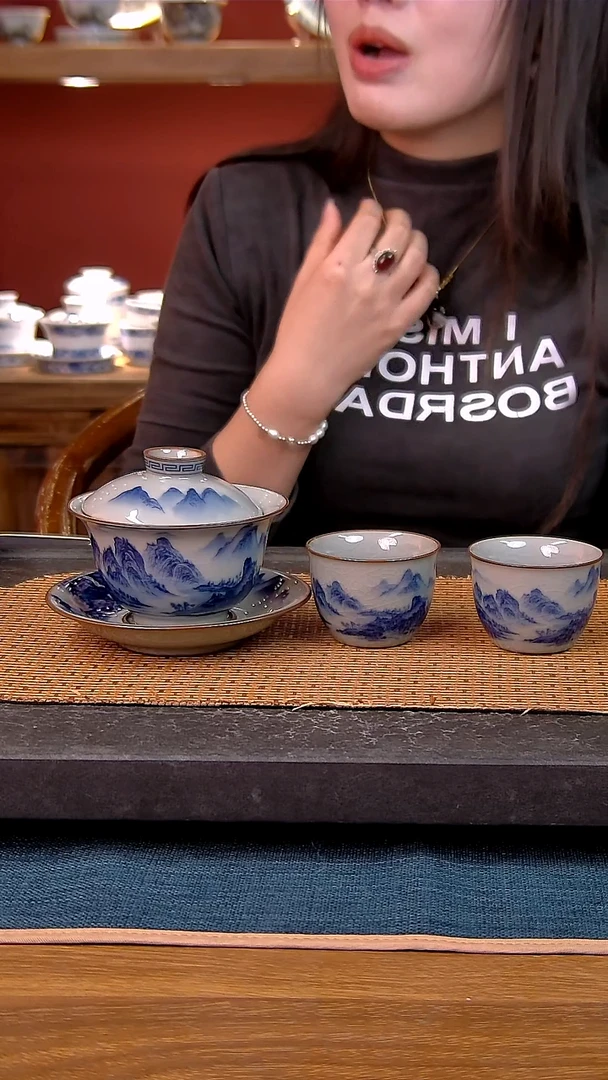 简装家用款3件套 老陶泥开片纹陶瓷茶具