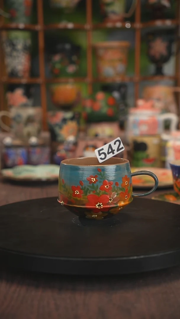 紫砂油画釉下彩手绘542
