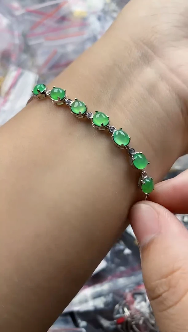 翡翠戒指银S925镶嵌7777---1