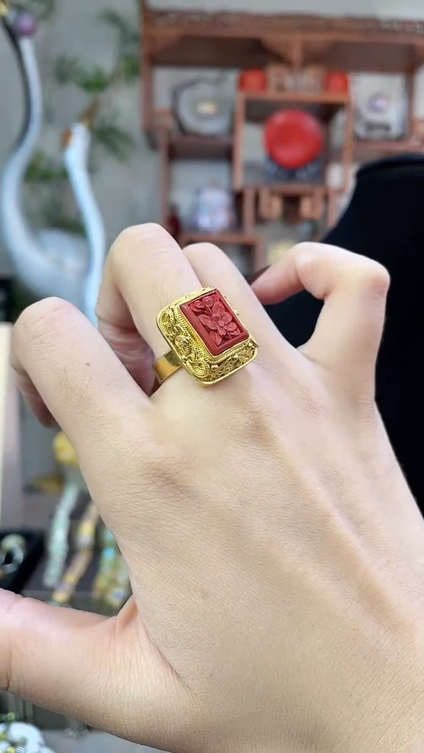 非遗手工花丝镶嵌戒指