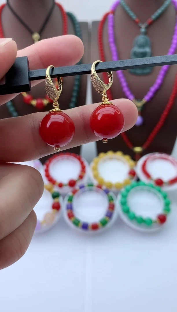 【闪购商品】翡翠耳饰14K金镶嵌R53耳包