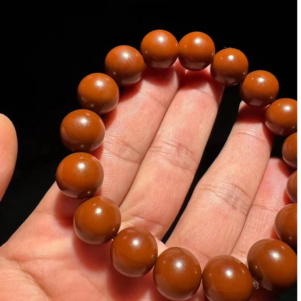 橄榄核无补无漏正圆光珠手串1.4尺寸全品圆珠核雕男女士文玩手串