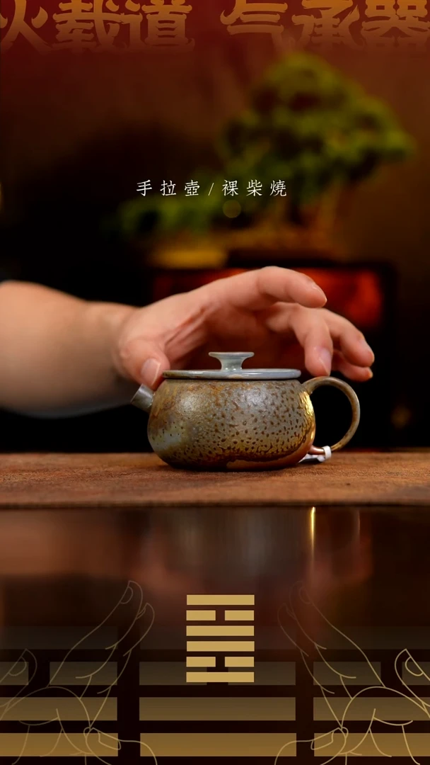 夸烧柴烧平轮壶923