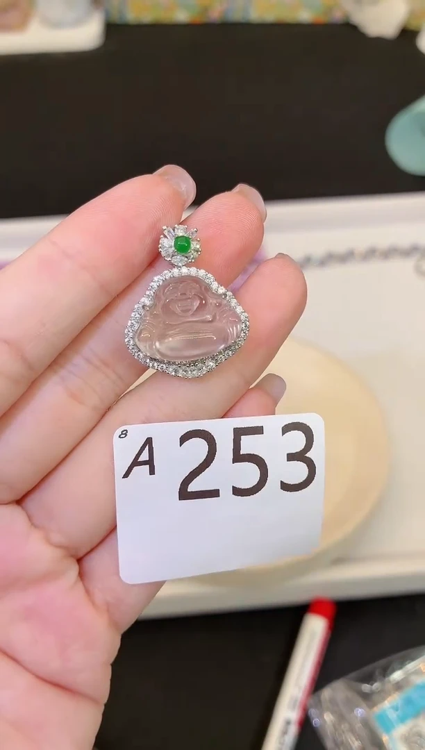 吊坠(不含链)银S925镶嵌石英质玉多样性发一A253