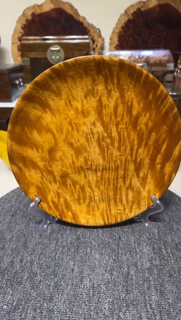 金丝楠木 老料满水波圆盘 27.3-3.3cm