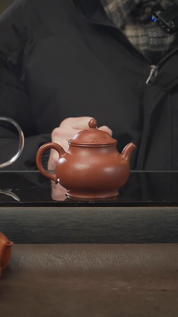 茶壶紫砂潘壶，朱泥，160cc