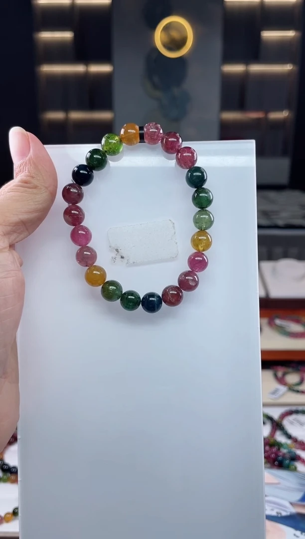 未镶嵌单圈手串碧玺（多样性发一条）Q