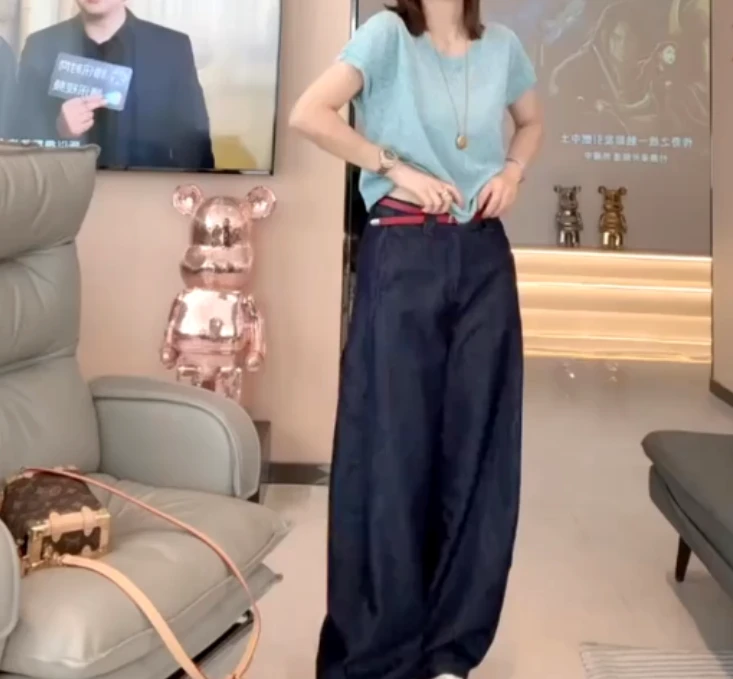 2025夏季新款网红同款洋气减龄韩版爆款上衣裤子两件套-xq