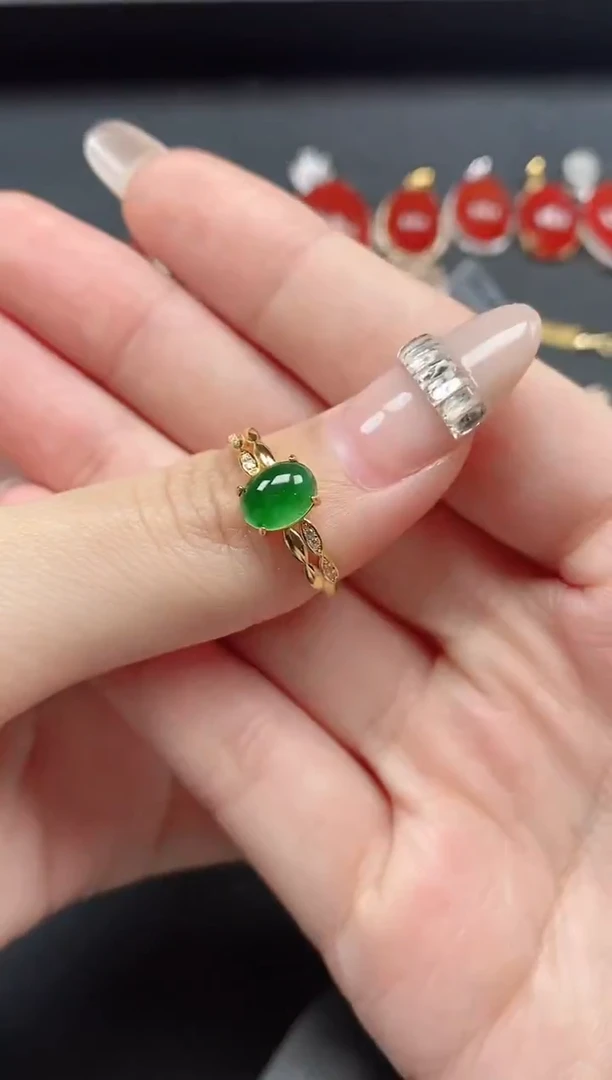 银S925镶嵌戒指翡翠51151