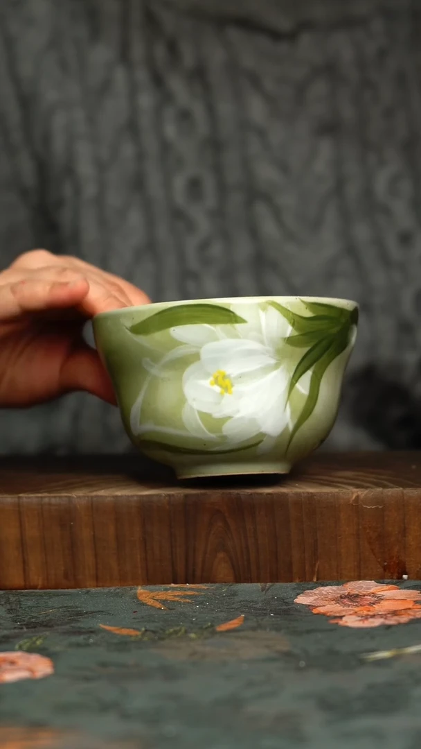 杯釉下彩手工手绘同款陶器