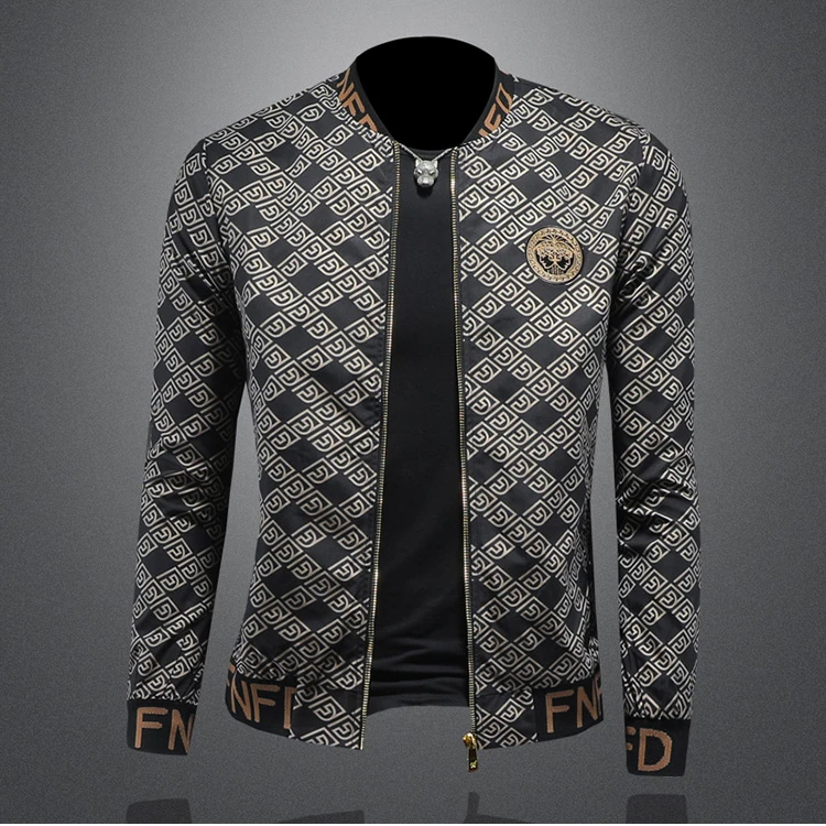 FANCBUDY欧洲站棒球领夹克衫男士潮牌修身春秋季外套休闲新款上衣