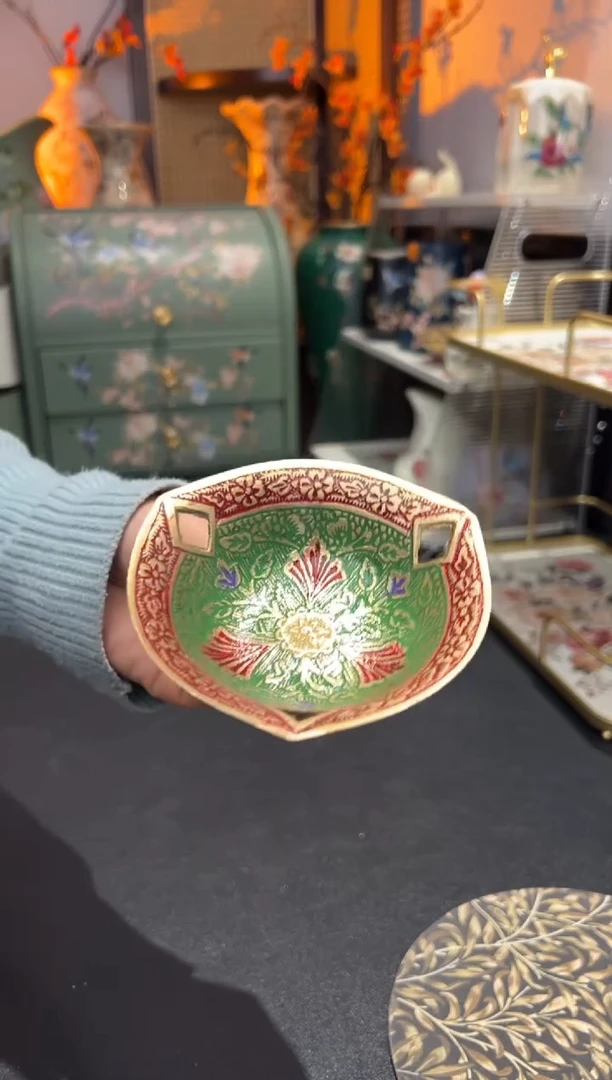 外贸陶瓷铁艺家居百货-黄铜收纳盒