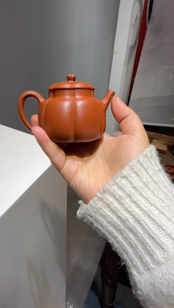 茶壶紫砂初**️繁花 朱泥