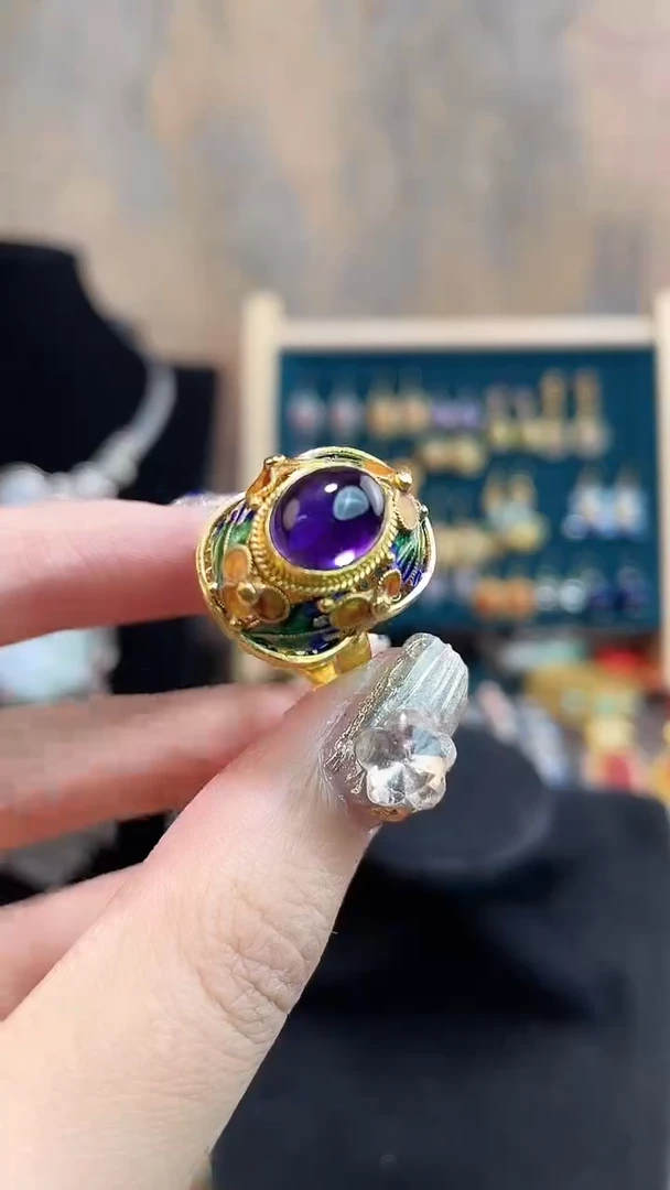 非遗手工花丝镶嵌戒指