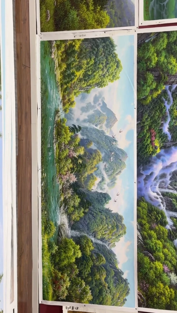油画【125号】约2.2米*80cm丨朝鲜原创纯手绘孤品油画丨顺丰包邮