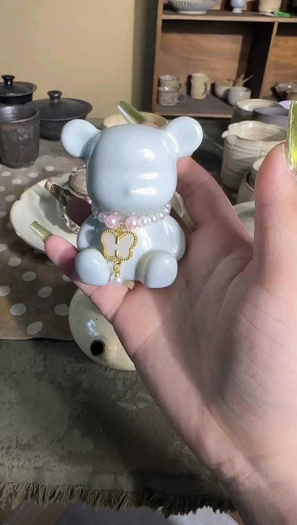瓷片暮*手作汝窑小熊
