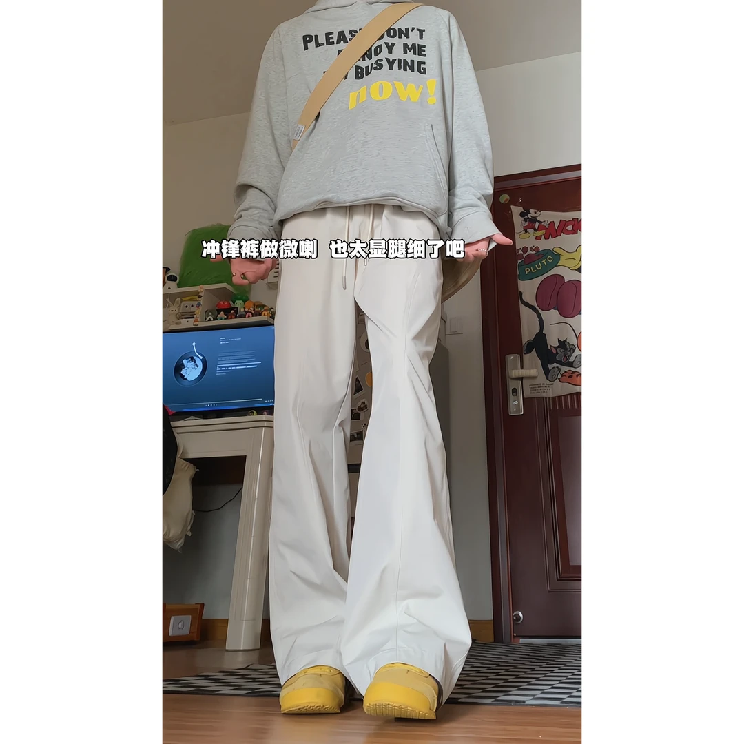 【现货】cleanfit美式斜切百搭休闲显瘦加长工装微喇长裤户外冲锋裤