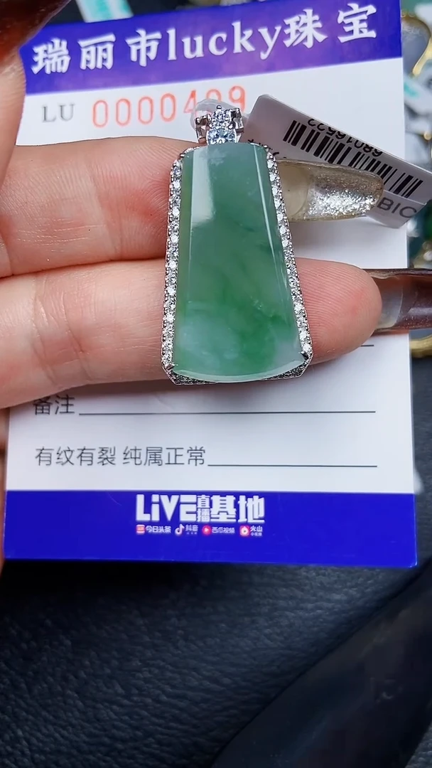 颈饰银S925镶嵌翡翠0499