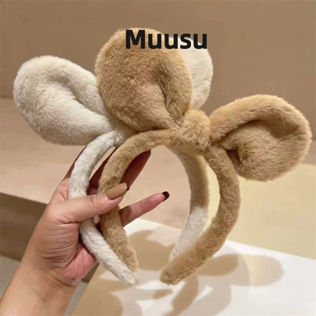 【Muusu】新款可爱毛绒发箍洗脸头箍压发发捆百搭发饰
