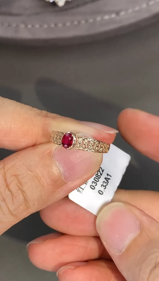 戒指18K金镶嵌红宝石【闪购】0.33ct/七天鉴赏