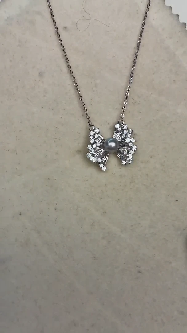 颈饰银S925镶嵌海水珍珠套链