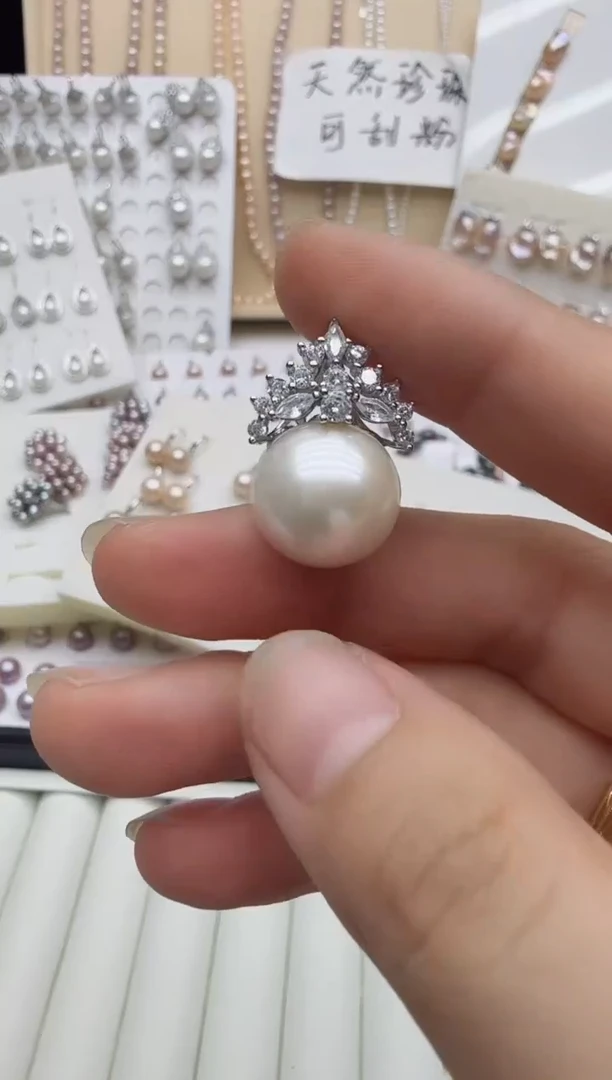 淡水珍珠银S925镶嵌吊坠(不含链)吊坠多样性发其一