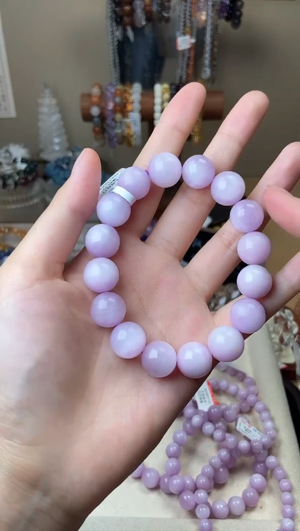 手串锂辉石未镶嵌13.5mm紫锂辉