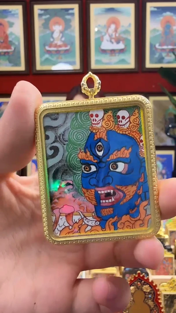 吊坠大黑天-热贡纯手绘 特