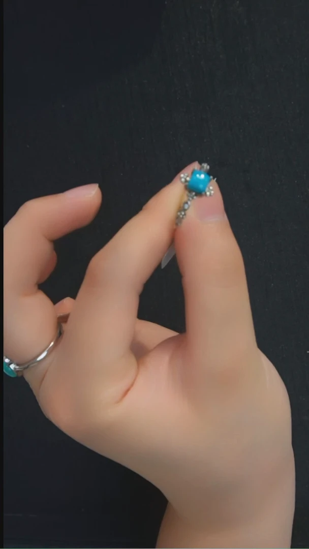 银S925镶嵌绿松石戒指发货一件