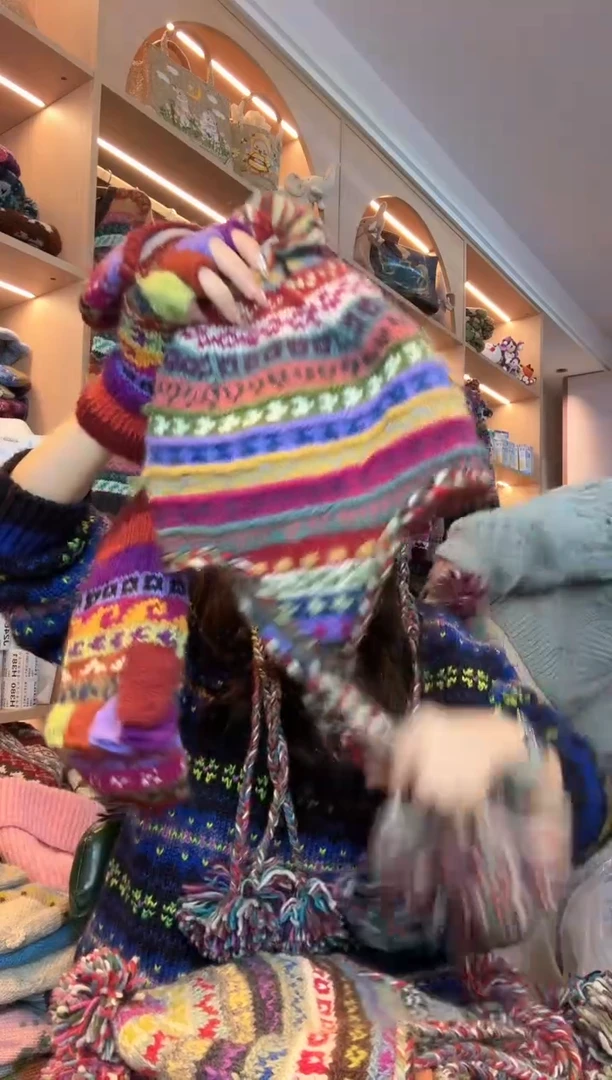 绵羊毛焦*?百羊毛护耳帽664