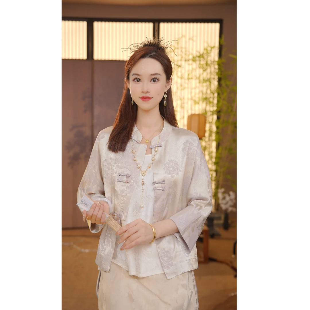 CJ【 紫罗兰】 新中式2025新款提花穿外套YY25050701