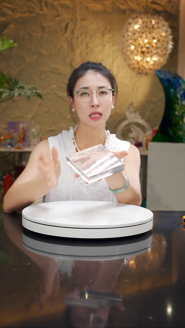 瓷片永****满水晶底座1只