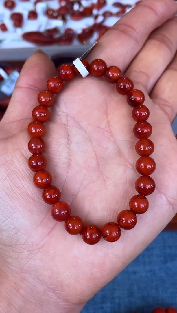 未镶嵌手串南红玛瑙司*N42凉山瓦西料火焰单圈