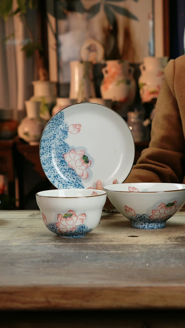 【闪购商品】瓷片景德镇纯手工釉下彩精品餐具