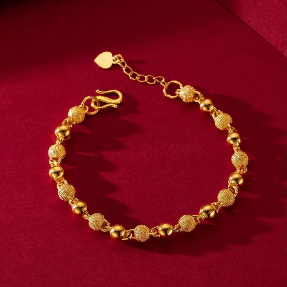 【鑫鑫甄选】足金999光面磨砂转运珠手链