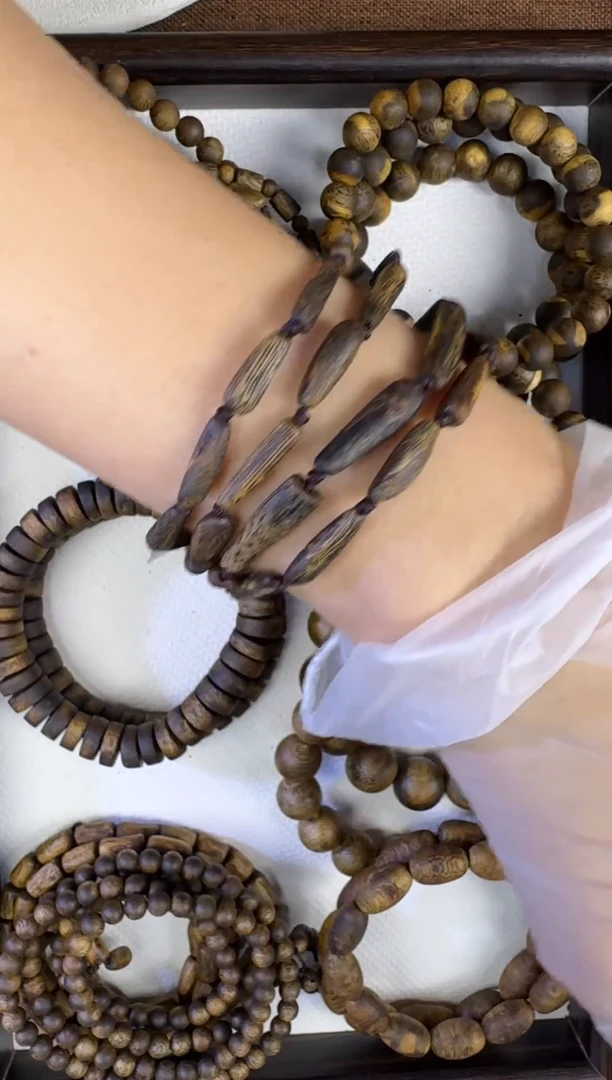 沉香手串0412沉水奇楠沉香小树钉多圈手串