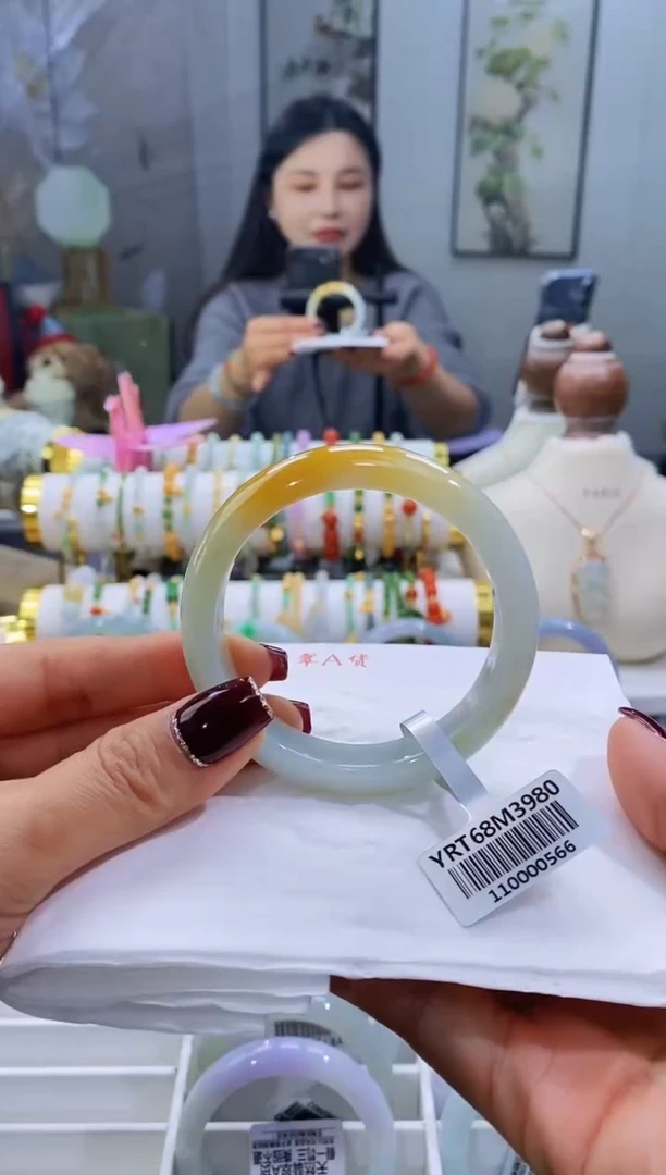 未镶嵌手镯翡翠辣*100号53.6/12.6*8.2