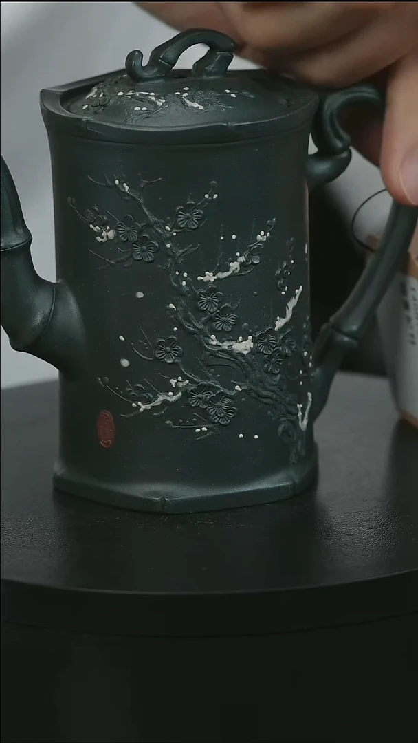 茶壶紫砂y*aH1515陈春芬墨绿香妃竹